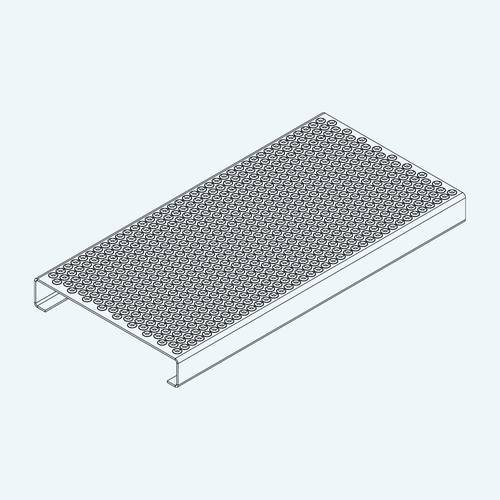 Traction tread safety grating